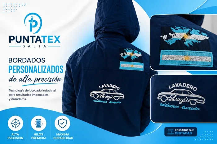 Campera bordada — Lavadero Luigi's — bordado computarizado en Salta Capital, PuntaTex Salta